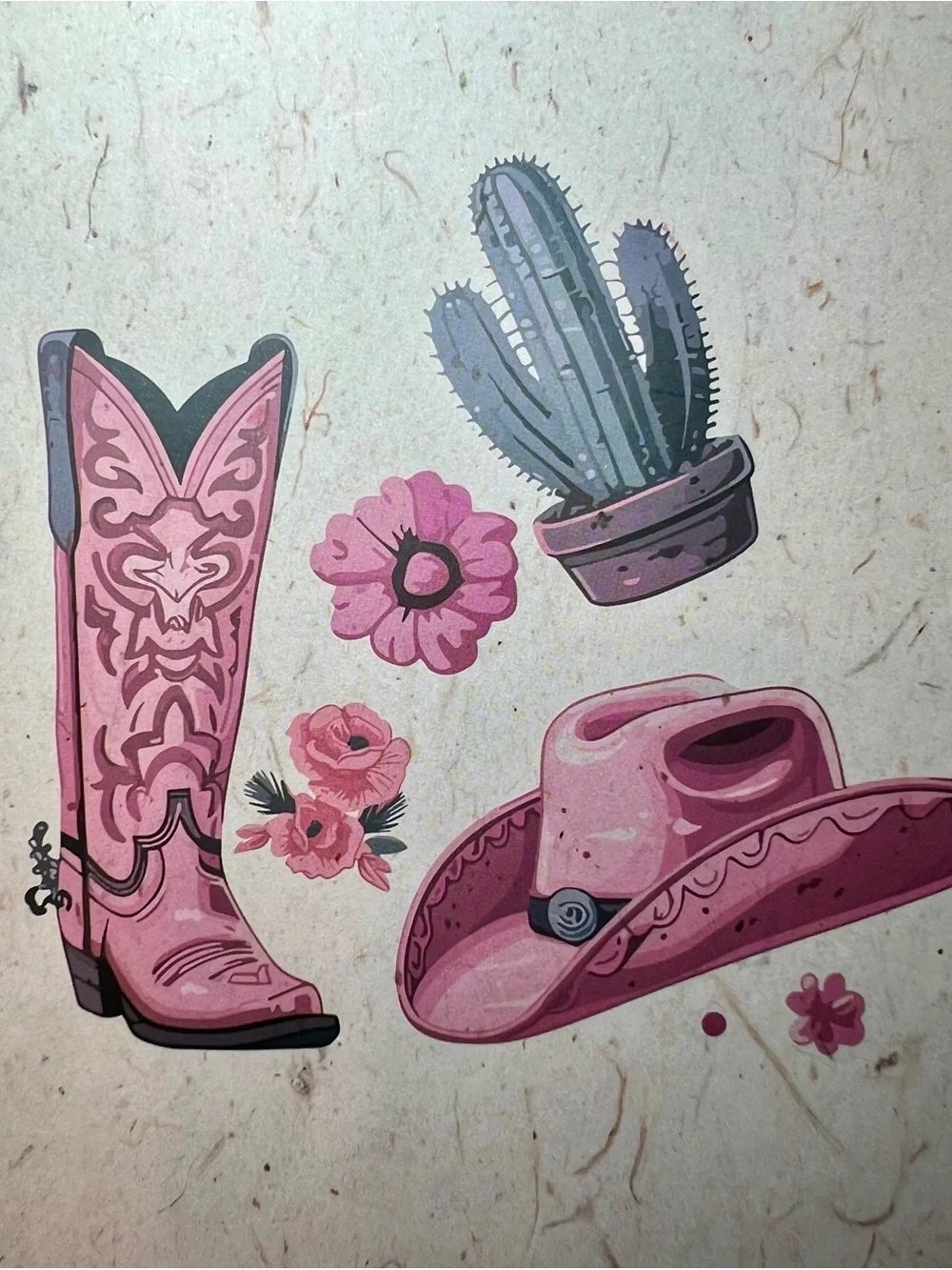 Floral Western Cowgirl Spiral Journal Flowers Cactus Boot Hat Cowboy